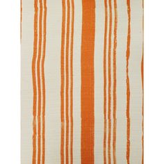 an orange and white striped upholstered fabric with vertical stripes on the bottom half of it