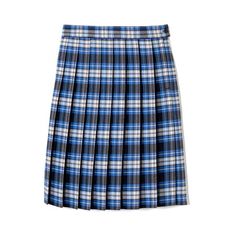 Pretty in plaid. This knee-length pleated skirt is a simple way to dress up any outfit. Wear it with a polo on school days, or pair it with a hoodie out of class. The smooth fabric helps those pleats stay crisp in the wash. Size: 18.  Color: Blue. School Uniform Style Pleated Mini Skirt, Preppy Skirt For School In Fall, Preppy School Skirt For Fall, Classic Pleated School Skirt, Preppy Fall School Skirt, Fall School Uniform Tennis Skirt, School Uniform Pleated Skirt With Accordion Pleats, Blue School Uniform Pleated Skirt, Pleated Tennis Skirt For School