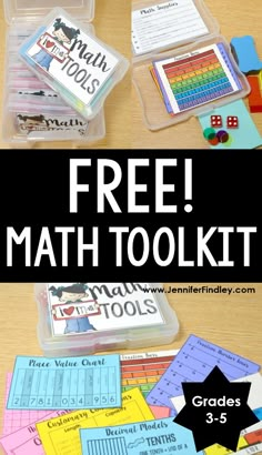 the free printable math tool kit for students to use in their homeschool