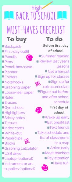 the back to school must have checklist