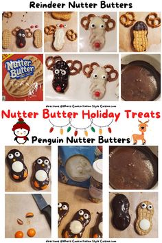 an advertisement for nutter butter holiday treats, including pretzels and other snacks