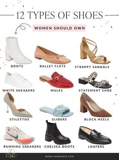 Shop these curated daily new picks and favorites | Women's Fashion | Shoes Collection | 12 Types of Shoes 👠👡👢👟 #bubblymoments #dailyfashion #womensfashion Types Of Sandals, Minimalist Wardrobe Capsule, White Strappy Sandals, Smart Casual Wear, Fashion Vocabulary