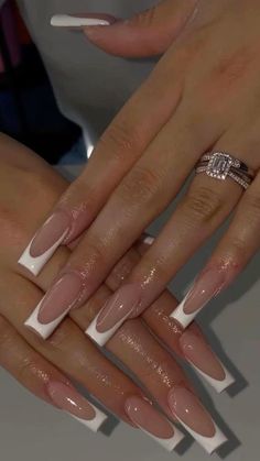 French Nails Tapered Square, Taper Square Nails, Tapered Square Nails French Tip, Tapered Square French Tip Nails, Long Nails Brown, Brown Nails Short, New Year Nails Ideas, White Oval Nails, Nails New Year