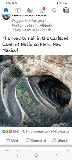 the road to hell in the carrsbad caverns national park, new mexico