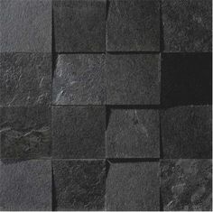 black slate tiles are arranged in rows