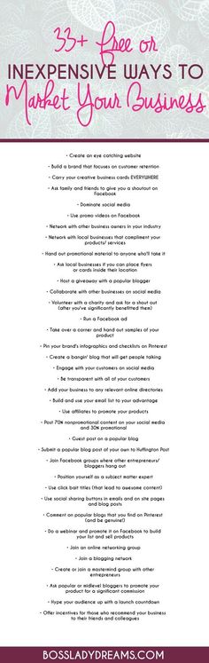 the back cover of an ebook with text that reads 25 free or expensive ways to market your business