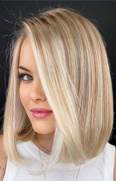 Long Bob Blonde, Blonde Bob Hairstyles, Bob Haircut For Fine Hair, Hairstyle Look, Long Bob Hairstyles