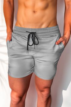 Grey Mist Beach Shorts | Beach Shorts - Solid Color | PARADIS SVP Gray Beach Bottoms With Built-in Shorts, Gray Vacation Shorts, Gray Beach Shorts For Summer, Gray Shorts For Beach, Beachwear Bottoms For Travel During Beach Season, Beachwear Bottoms For Beach Season Travel, Beachwear Bottoms For Travel And Beach Season, Gray Summer Shorts For Vacation, Gray Summer Vacation Shorts