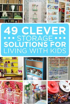 49 Clever Storage Solutions For Living With Kids Storage Ideas For Kids Bedrooms, Organization For Kids Room, Organize Kids, Kids Wall Storage Ideas, Clever Lego Storage Ideas, Kids Room Wall Storage, Toy Orginazation Ideas, Kid Bedroom Storage Ideas, Awesome Kids Bedrooms