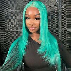 Product Details Brand Name Geeta Hair Hair Texture Layered Straight Wig Wig Color Mint Green Wigs Human Hair Tape Brazilian Hair Hair Length 16-30Inch Lace Size 13x4 Lace Front Wig/4x4 lace closure Material Grade Brazilian Virgin Hair Density 150% 180% 250% Density Wig Size Average 21.5-22.5 Inch Head Circumference Straps Adjustable Lasting For 1 More Year Can Be Dyed And Bleached Yes Hair Advantage No Shedding,Tangle Free, Soft,Bouncy Shipping Shipped within 24-48 hours，5-7 Bussiness days arriv Mint Green Wig Black Women, Green Wigs Black Women, Birthday Hairdo, Coloured Wigs Black Women, Layered Straight Hair, Bday Hairstyles, Blueberry Hair, Tick List, Wig Installs