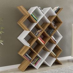 Wall Shelves For Books, Book Stand Design, Bookshelf Design Ideas, Diy Bookshelf Design, Creative Bookcases, Creative Bookshelves, Tiny House Furniture, Cube Unit, Decor Shelves