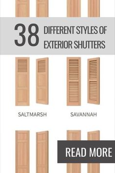 Stunning Exterior Shutters, Each with its Own Unique Style and Charm. From Classic Louvered Designs to Modern Raised Panel Styles, Our Shutters Offer Unmatched Versatility and Customizability. The Picture Showcases the Various Options Available to Customers, From Bold, Statement-Making Colors to Timeless Neutrals. Whether You're Looking to Complement Your Home's Architecture or Add a Touch of Personality to Your Exterior, Our Wide Range of Authentic Wooden Exterior Shutters is Sure to Impress. Wood Shutters Exterior White House, Craftsman Shutters On Brick Home, Cottage With Shutters Exterior, Wood Look Shutters Exterior, Shutter Styles Exterior Wood, Modern Exterior Window Shutters, Brick Ranch Shutters, Craftsman Style Shutters, Window Shutter Styles