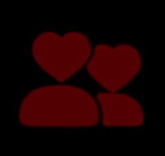 two red hearts sitting on top of each other in the middle of a black background