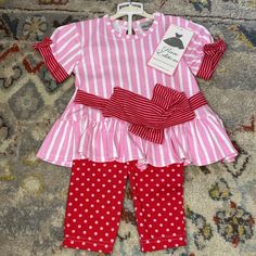 Nwt Rare Editions Red And Pink 2 Piece Set Size 12m Baby Girl Adorable Red And Pink Striped/Polka Dot Outfit Would Be Perfect For Valentine’s Day Smoke Free Home If Measurements Are Needed, Please Ask! Red Playwear Sets For Spring, Cute Red Playwear Sets, Cute Red Sets For Spring, Playful Pink Sets For Holiday, Playful Red Ruffled Sets, Playful Pink Holiday Sets, Fitted Red Tops For Playtime, Cute Pink Holiday Sets, Red Spring Holiday Sets