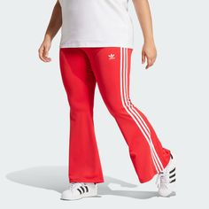 adidas Shop the Adicolor Flared Leggings (Plus Size) - Red at adidas.com/us! See all the styles and colors of Adicolor Flared Leggings (Plus Size) - Red at the official adidas online shop. Sporty Stretch Bottoms With Three Stripes, Sporty Stretch Pants With Three Stripes, Stretch Bottoms With Three Stripes For Streetwear, Sporty Adidas Logo Pants, Stretch Athleisure Pants With Three Stripes, Adidas Stretch Sweatpants For Jogging, Stretch Sweatpants With Three Stripes In Sportswear Style, Adidas Stretch Pants With Three Stripes, Adidas Stretch Sweatpants For Streetwear