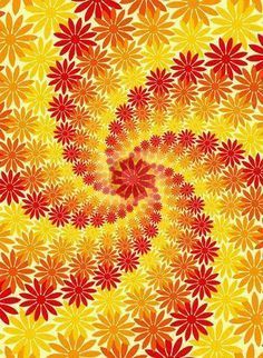 an orange and yellow flower pattern