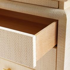 a close up view of a drawer with drawers and handles on the bottom half of it