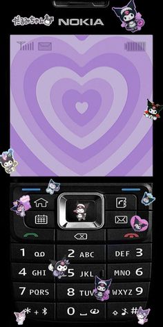 an image of a cell phone with hearts on it