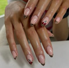 Cheetah Print Nails With Cherry, Groovy Nails, Almond Nails Pink, Biab Nails, Bad Nails, Cheetah Print Nails, Acrylic Nail Shapes, Cheetah Nails