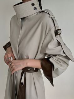 Simple and elegant. Mesh sleeve. Polyester material. Standard fit. Shop Trench Coat- Gray here. Concept Clothing, Drawing Clothes, Mode Inspo, 가을 패션, Fantasy Fashion, Character Outfits, Mode Inspiration, Costume Design, Ponchos