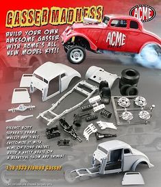 an advertisement for a toy truck with accessories