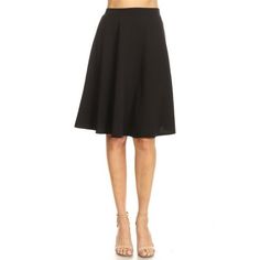 Women's Basic Stretchy Casual Solid A-Line Midi Skirts, You can easily wear these skirts for everyday wear, party, business setting, and even for loungewear. Size Chart(Inches) / HSK00989S => Length: 23.5/ Waist: 25 M => Length: 24/ Waist: 26 L => Length: 24.5/ Waist: 27 1XL => Length: 25/ Waist: 28 2XL => Length: 25.5/ Waist: 29 3XL => Length: 26/ Waist: 30 Color: Black.  Gender: female.  Age Group: adult.