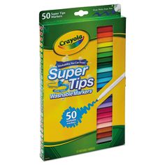 crayon super tips washable markers, 50 count