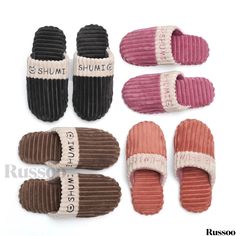 Russoo - Mens Winter Indoor Slip-on Shoes: Ribbed Soft Plush Cozy House Slippers with Anti-Skid Sole Winter Home Slippers, Mens Winter, House Slippers, Winter Shoes, Men Winter, Cozy House, Soft Plush, Slip On Shoes, Red Roses