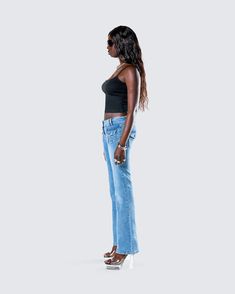 We love a little Y2Slay moment 💅 Featuring a black cami top paired with blue denim patch pocket jeans - this simple yet chic two-piece set can be dressed up or down to match the vibes for any occasion 🖤 Trendy Cropped Denim Jeans, Summer Flare Jeans For Night Out, Chic Cropped Medium Wash Jeans, Trendy Cropped Flare Jeans For Summer, Trendy Cropped Dark Wash Jeans, Summer Denim Flare Jeans For Night Out, Chic Medium Wash Jeans For Night Out, Chic Blue Flare Jeans For Everyday, Chic Cropped Denim Blue Flare Jeans