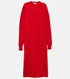 Weird Cashmere Blend Maxi Dress in Red - Extreme Cashmere | Mytheresa Chic Cashmere Midi Dress, Winter Cashmere Midi Dress, Clean Body, Red Dress, Cashmere, Midi Dress, Maxi Dress, Red, Clothes