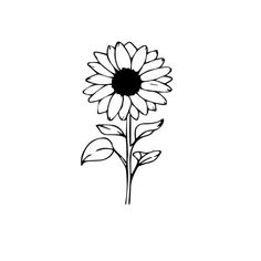 Engagement Tattoos, Sunflower Doodle, Sketch Rose, Sunflower Sketches, Modern Floral Art, Rose Line Art, Hope Tattoo, Sunflower Illustration