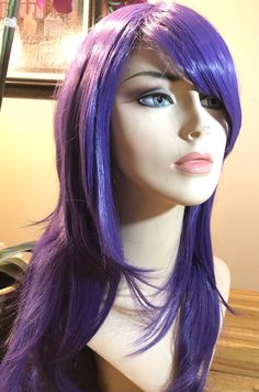 MAL COSPLAY WIG Long, soft, lavender wig, layers. **ONLY ONE LEFT** We depend on our customers satisfaction to succeed. Your feedback is extremely important. If you are satisfied, please leave us positive feedback. If you are unhappy for any reason, please contact us, we will work with you to solve any problem. Features: -Handmade -New and high quality -Looks natural -One fits most heads with adjustable ventilated net cap with elastic straps -Comfortable for daily wear, no damage to own hair -Tr Wig Layers, Mal Cosplay, Lavender Wig, Thick Highlights, Maleficent Cosplay, Guitar Artwork, Loose Tooth, Soft Lavender, Hair Pomade