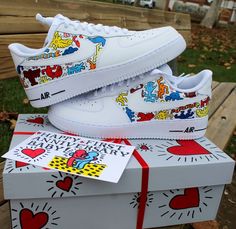 custom hand painted air force 1. Older kids size uk1 --uk5.5  ￡158 Adults size uk2.5-uk12  ￡198 - brand new in box; - Each pair is personally handmade, and painting with premium leather paint and topped with a finisher for extra protection; - Please ensure that you double check your size before ordering.  - For customized designs, feel free to leave us a message, We are willing to have your ideas done; Trendy Trainers, Sneakers Air Force, Painted Nikes, Dr Shoes, Unique Sneakers, Air Force 1 Custom, Shoes Trendy, Custom Air Force 1