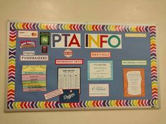 a bulletin board with different types of things on it and the words painfo written in large letters