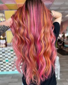 @/monarchhairco on insta Hair Salon Marketing, Spring Sunset, Pink Blonde Hair, Spring Hair Color, Hair Color Pink, Hair Colorist, Hair Inspo Color, Fun Day, Beach Hair