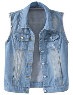 PRICES MAY VARY. Cotton&Polyester/Machine wash. Casual fit denim vest jacket, multi-color options. Lapel collar, single-breasted, solid color, sleeveless, armholes with pleats. 2 front buttoned flap chest pockets, 2 side pockets, 2 inner pockets. Perfect for daily casual, travel, outdoor, school, weekend, party, date and other casual occasions in all seasons. The brand "Locachy" is designed with simplicity, relaxing and comfortable, focus on providing more quality apparel.

Size Chart for Women' Jean Vest, Cropped Vest, Outerwear Vest, Casual Vest, Pocket Jacket, Sleeveless Jacket, Denim Jacket Women, Casual Denim, Light Denim