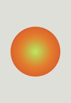 an orange circle on a gray background with the light reflecting off it's center