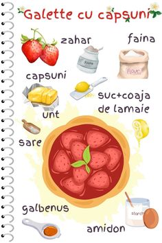 a poster with words and pictures on it that describe the different parts of food in spanish