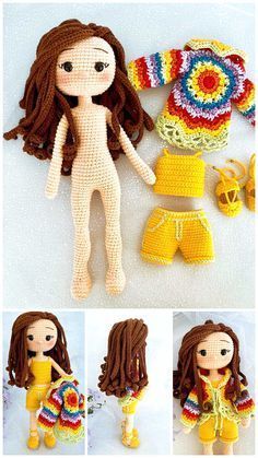 Amigurumi Doll Free Crochet PDF Pattern - Amigurumi Crochet Doll Clothes Free Pattern, Crochet Doll Clothes Patterns, Doll Amigurumi Free Pattern, Crochet Doll Tutorial, Crochet Doll Dress, Crochet Dolls Free Patterns, Pola Amigurumi, Crochet Amigurumi Free Patterns