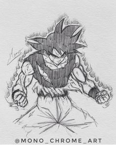 a drawing of the character gohan from dragon ball zoroe, drawn in pencil