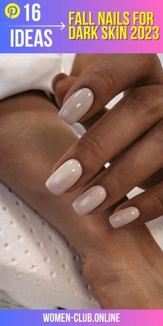 Fall Nails Dark Skin 2023 16 Ideas: Embrace the Season with Stunning Nail Designs - women-club.online Powder Nails Colors, Classy Nails For Black Women, Winter Sns Nails 2023, Nail Color For October, Blue Nails Fall 2024, Nail Polish For Black Dress, Natural Gel Nails Ideas Dark Skin, Sns Nails Colors Winter, Fall Nail Color Combinations