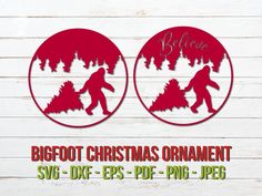 bigfoot christmas ornament svg dxf eps png