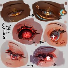 an image of different types of eyes and how to draw them in photoshopped