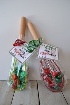 two bags of candy and a rolling pin