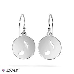 Celebrate your love of music with these pretty music note earrings! Featuring a music note shaped cutout in the center of a round 10mm disc, these earrings are the perfect choice for any music lover. They can be customized with any metal of your choice for an added personal touch. These earrings are the perfect way to treat yourself or someone special, and make a fabulous gift for someone you love! Music Note Earrings, Love Of Music, Pretty Music, Earring Box, Mens Engagement, Disc Earrings, Music Note, Personalised Box, Music Lover