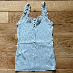 New Without Tag Abercrombie &Fitch Tank Top. Cotton Rib. Lace Trim At The Top, Lace Straps. Great For Layering Fit Board, Weather Outfits, Warm Weather Outfits, Cute Preppy Outfits, Lace Straps, Fit Board Workouts, Summer Fits, Virtual Closet, Preppy Outfits