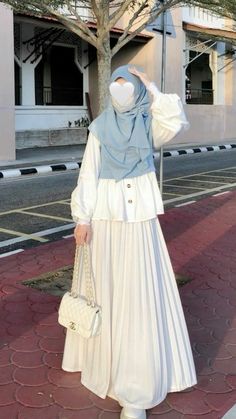 🩵 Elegant Dresses Hijab, Outfit Hijab Casual Rok, Summer Hijabi, Outfit Hijab Simple, Mix And Match Outfits Hijab, Study Tour, Dresses Hijab