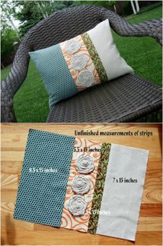 the instructions to make an outdoor chair cushion with fabric and piping on it, including two