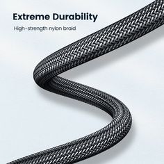 an image of a black and white braided cord with the text extreme duality high - strength nylon braid