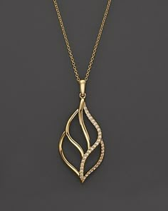 Roll for Zoom Larger View Diamond Leaf Pendant in 14K Yellow Gold, .14 ct. t.w. PRICE: $1,700.00 Gold Pendant Jewelry With Price, Gold Pendant Jewelry Simple, Gold Pendent Simple, Pendant Designs Gold Simple, Gold Pendent Designs, Simple Diamond Pendant, Pendent Design, Gold Pendent, Diamond Pendants Designs